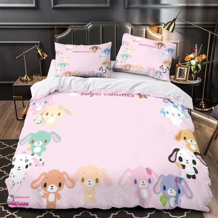 Sugarbunnies Bedding Set Pattern Quilt Cover Without Filler