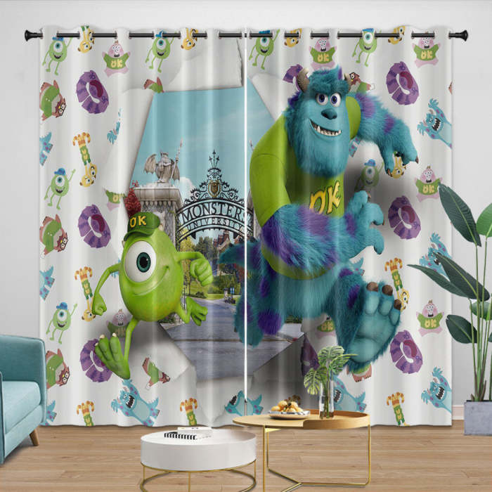 Monsters University Curtains Blackout Window Drapes Room Decoration