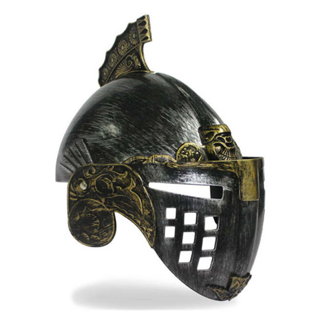 Medieval Knight Greek Spartan Helmet Costume Gold Gladiator Warrior Roman Helmets With Folding Face Mask