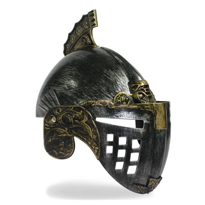 Medieval Knight Greek Spartan Helmet Costume Gold Gladiator Warrior Roman Helmets With Folding Face Mask