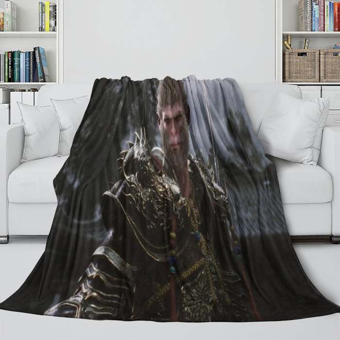Black Myth Wukong Blanket Flannel Fleece Throw Room Decoration