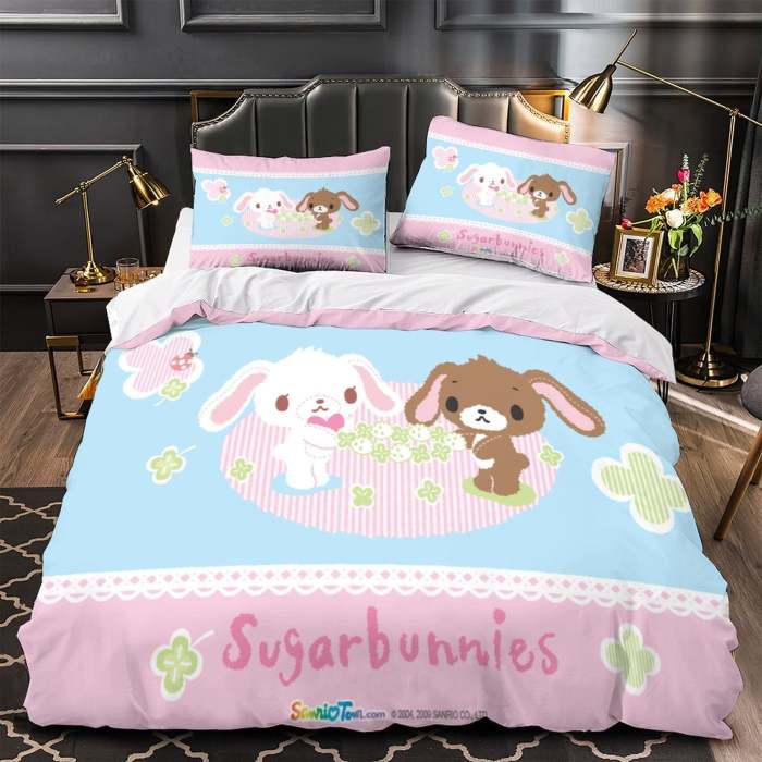 Sugarbunnies Bedding Set Pattern Quilt Cover Without Filler