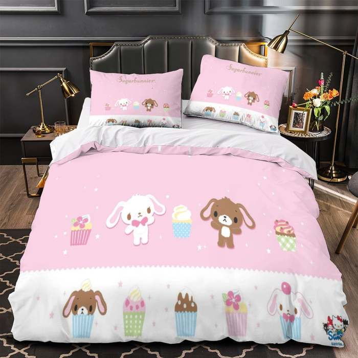 Sugarbunnies Bedding Set Pattern Quilt Cover Without Filler