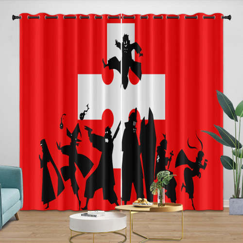 Fire Force Curtains Blackout Window Drapes Room Decoration