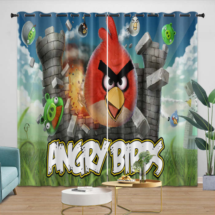 Angry Birds Curtains Blackout Window Drapes Room Decoration