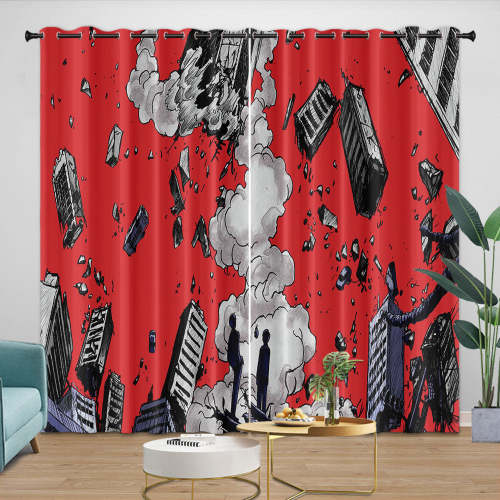 Mob Psycho 100 Curtains Blackout Window Drapes Room Decoration
