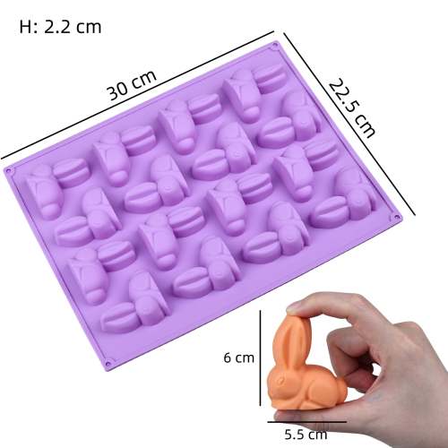 1 Pcs Mini Rabbit Silicone Mold For Scented Wax Melts, Chocolate Truffles, Candy, Jelly, Ice Cube Tray