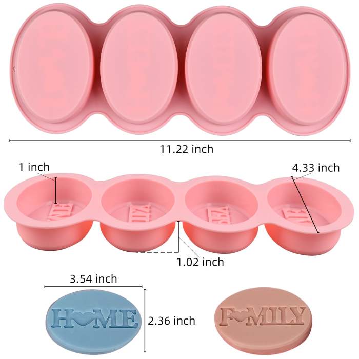 2 Pcs Oval Shape Silicone Mold For Scented Wax Melts, Chocolate Truffles, Candy, Jelly, Ice Cube Tray