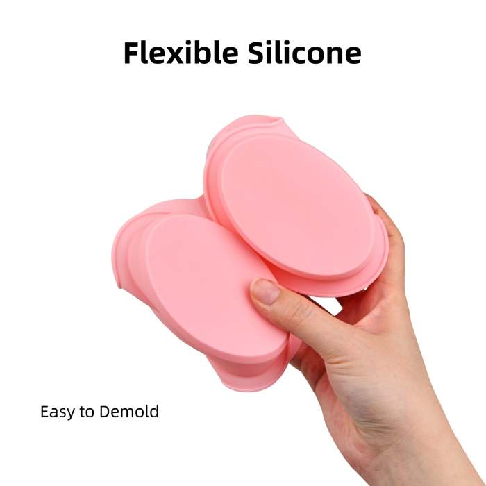 2 Pcs Oval Shape Silicone Mold For Scented Wax Melts, Chocolate Truffles, Candy, Jelly, Ice Cube Tray