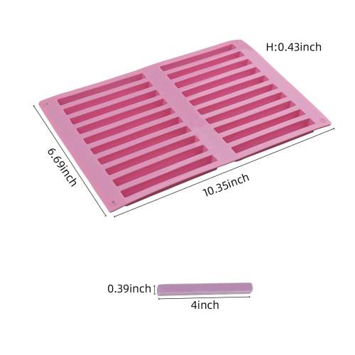 2 Pcs Length Strips Biscuit Silicone Mold For Scented Wax Melts, Chocolate Truffles, Candy, Jelly, Ice Cube Tray