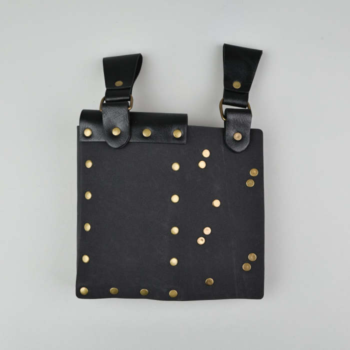 Medieval Alchemy Faux Leather Belt Bag With 2 Cork Potion Vials Fantasy Wizard Waist Pouch Side Pack