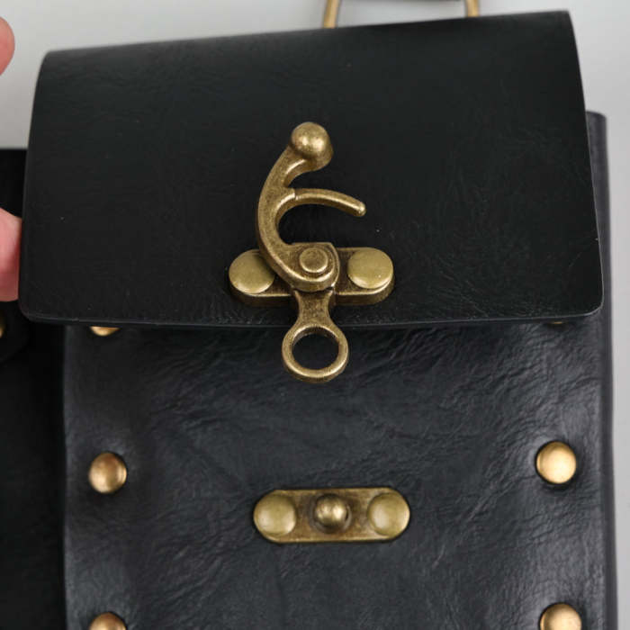 Medieval Alchemy Faux Leather Belt Bag With 2 Cork Potion Vials Fantasy Wizard Waist Pouch Side Pack