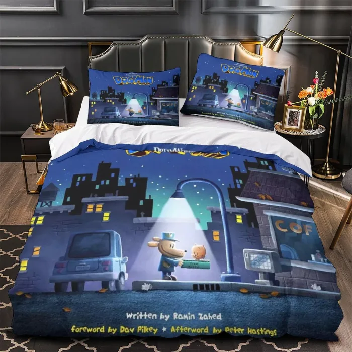 Dog Man Bedding Set Quilt Cover Without Filler