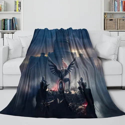 Captain America Brave  World Blanket Flannel Throw Room Decoration