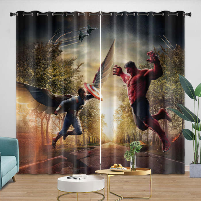 Captain America Brave  World Curtains Blackout Window Drapes