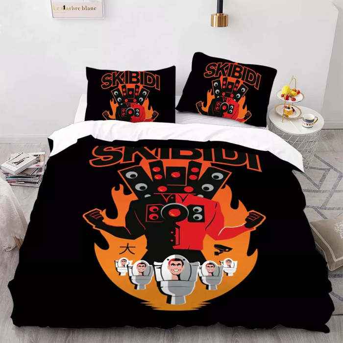 Skibidi Toilet Bedding Set Pattern Quilt Cover Without Filler