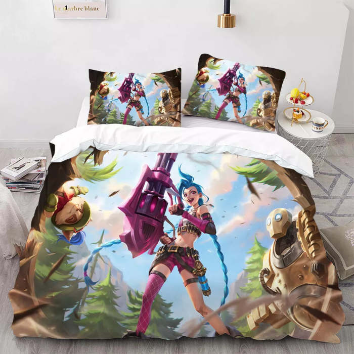 Lol Arcane Season 2 Bedding Set Pattern Quilt Cover Without Filler
