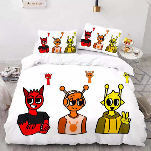 Sprunki Oren Wenda Bedding Set Pattern Kids Quilt Cover Without Filler