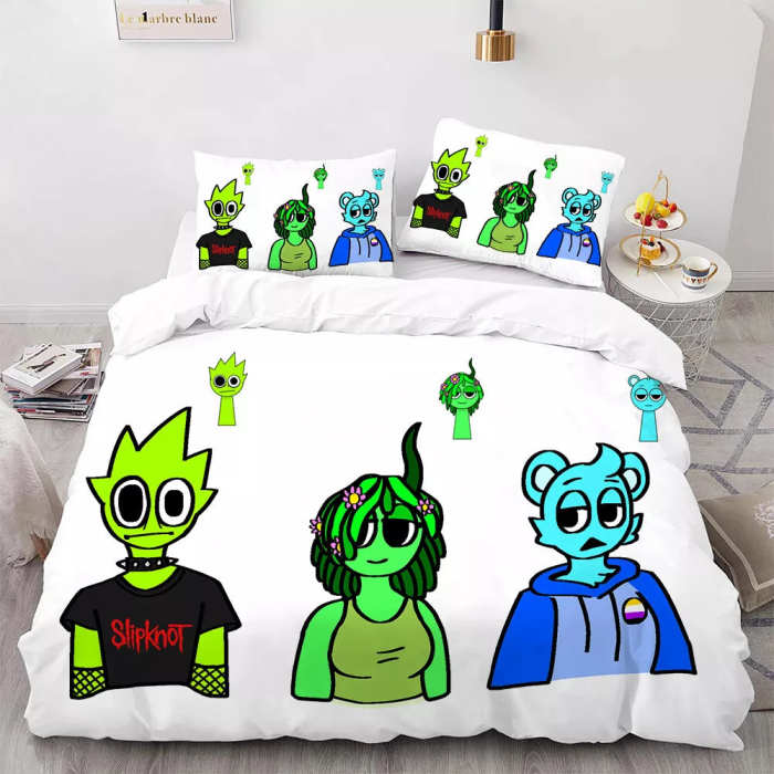 Sprunki Oren Wenda Bedding Set Pattern Kids Quilt Cover Without Filler