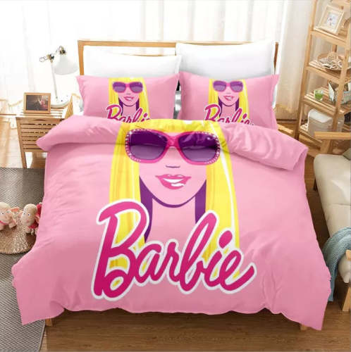 Barbie Bedding Set Pattern Kids Quilt Cover Without Filler