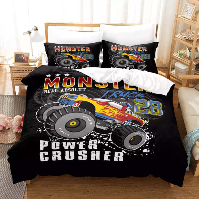 Monster Truck Bedding Set Pattern Quilt Cover Without Filler