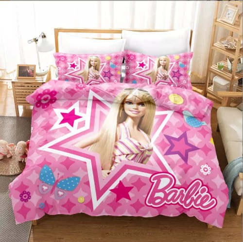 Barbie Bedding Set Pattern Kids Quilt Cover Without Filler