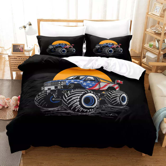 Monster Truck Bedding Set Pattern Quilt Cover Without Filler