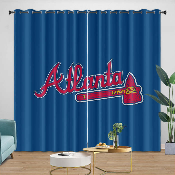 Atlanta Braves Curtains Blackout Window Drapes Room Decoration