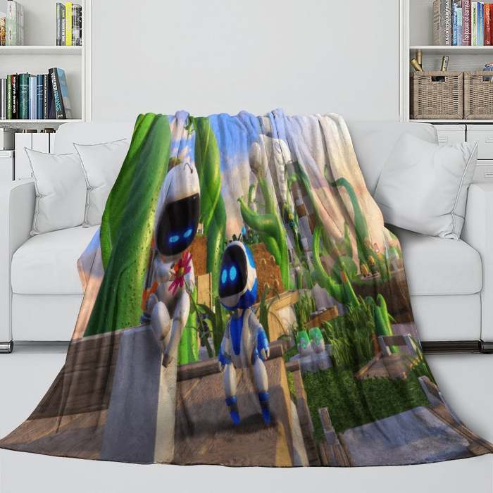 Astro Bot Blanket Flannel Throw Room Decoration