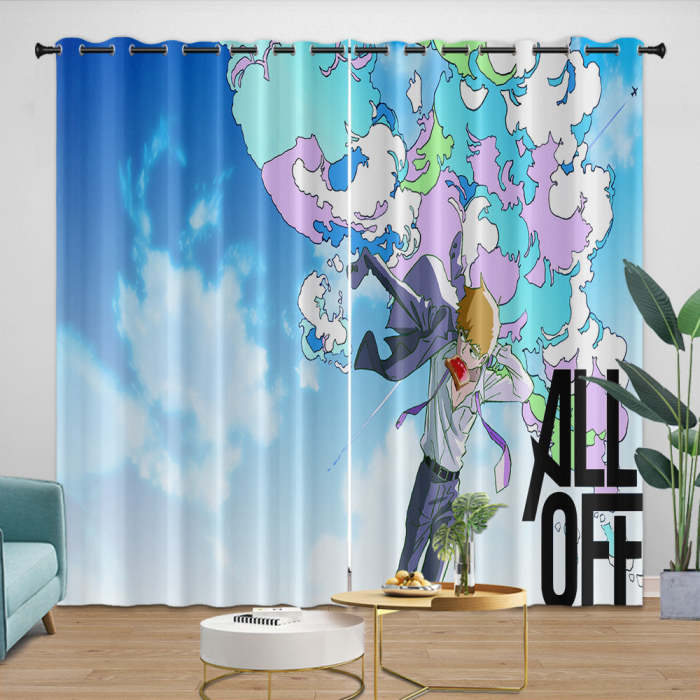 Mob Psycho 100 Curtains Blackout Window Drapes Room Decoration
