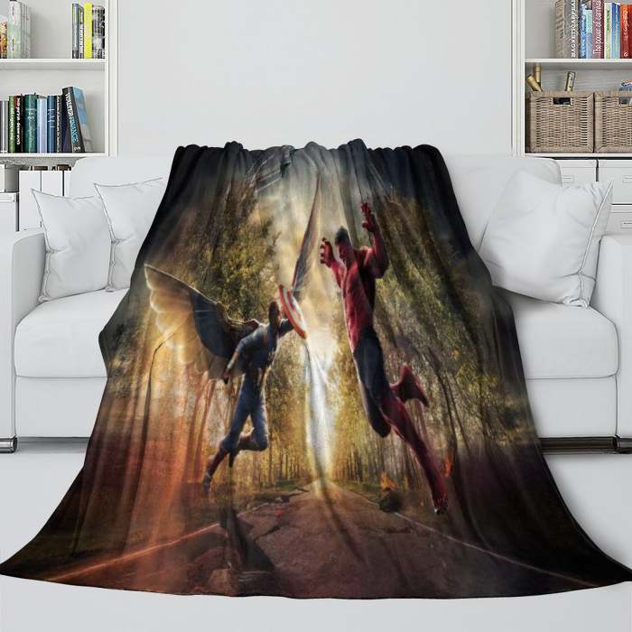 Captain America Brave  World Blanket Flannel Throw Room Decoration