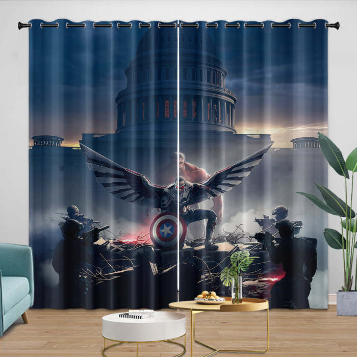 Captain America Brave  World Curtains Blackout Window Drapes