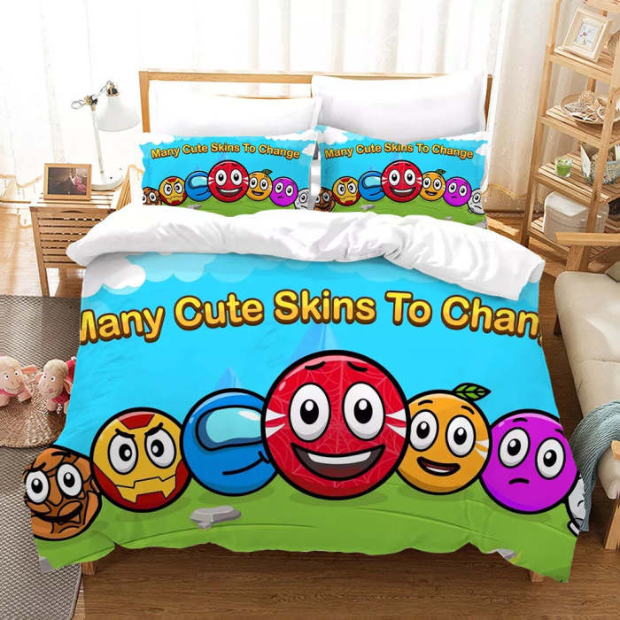 Red Ball 4 Bedding Set Pattern Quilt Cover Without Filler
