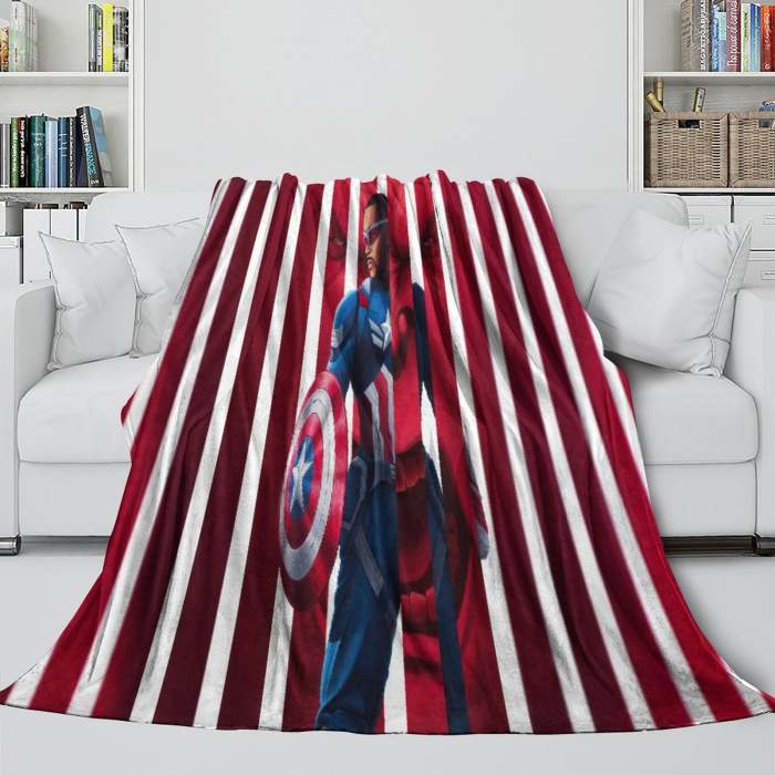Captain America Brave  World Blanket Flannel Throw Room Decoration