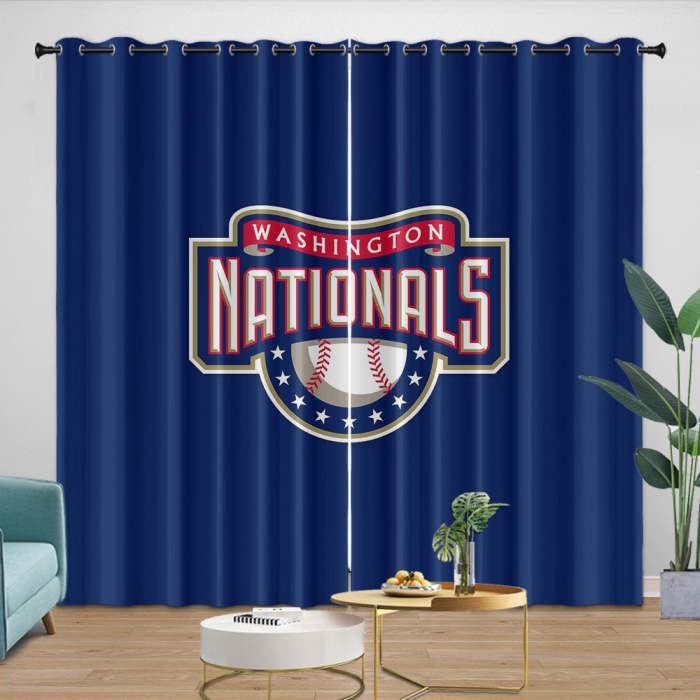 Washington Nationals Curtains Blackout Window Drapes Room Decoration