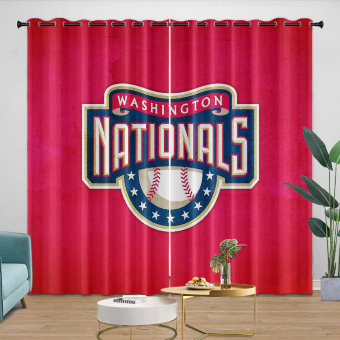 Washington Nationals Curtains Blackout Window Drapes Room Decoration