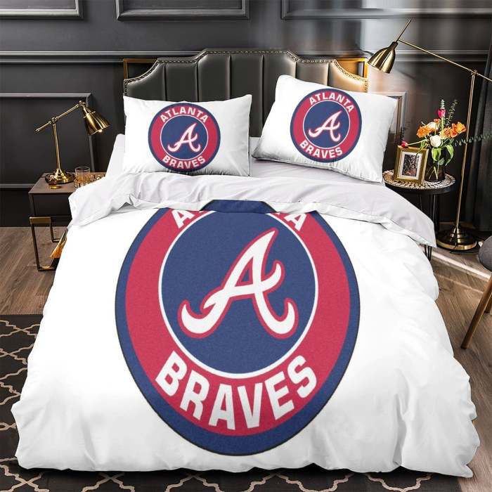 Atlanta Braves Bedding Set Quilt Cover Without Filler