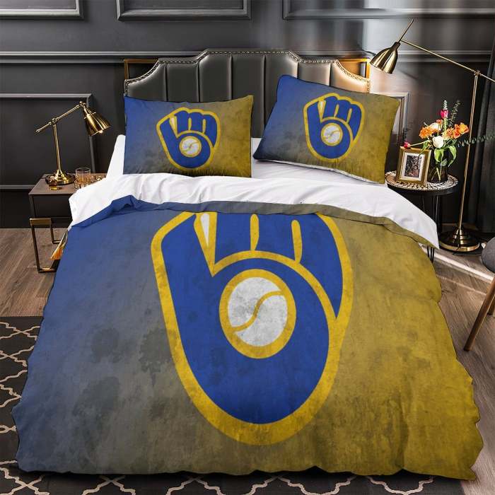 Milwaukee Brewers Bedding Set Quilt Cover Without Filler