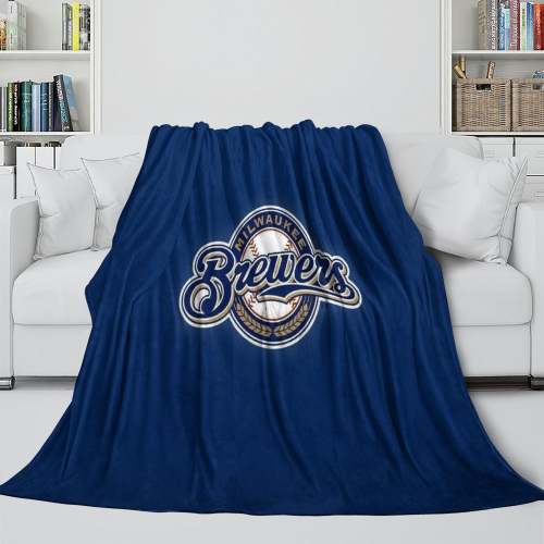 Milwaukee Brewers Blanket Flannel Throw Room Decoration