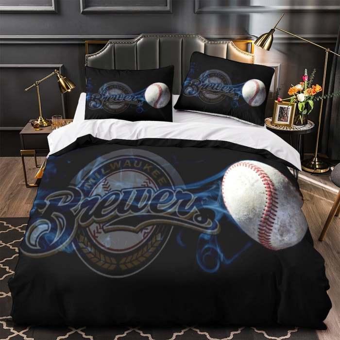 Milwaukee Brewers Bedding Set Quilt Cover Without Filler