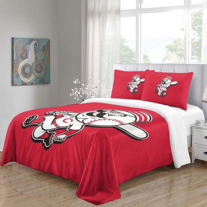 Cincinnati Reds Bedding Set Quilt Cover Without Filler