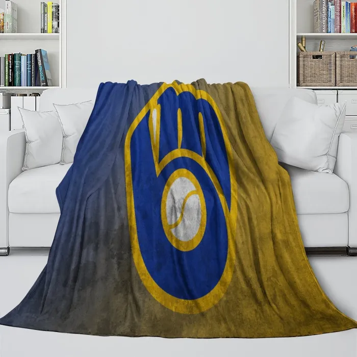 Milwaukee Brewers Blanket Flannel Throw Room Decoration