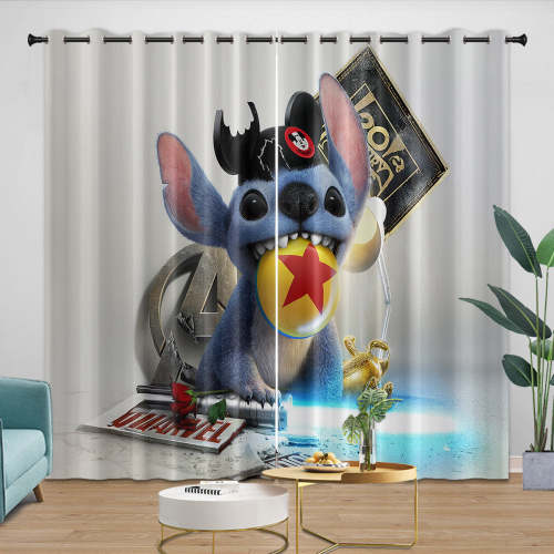 Lilo & Stitch  Curtains Pattern Blackout Window Drapes Room Decoration