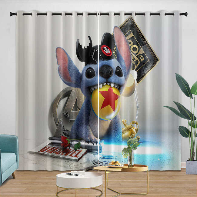 Lilo & Stitch  Curtains Pattern Blackout Window Drapes Room Decoration