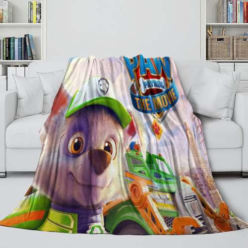 Paw Patrol The Movie Blanket Flannel Throw Room Decoration