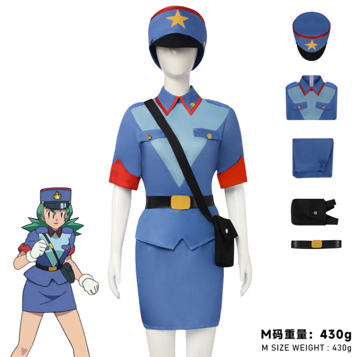 Pocket Monster Officer Jenny Uniform Dress Hat Cosplay Costume Halloween Suits