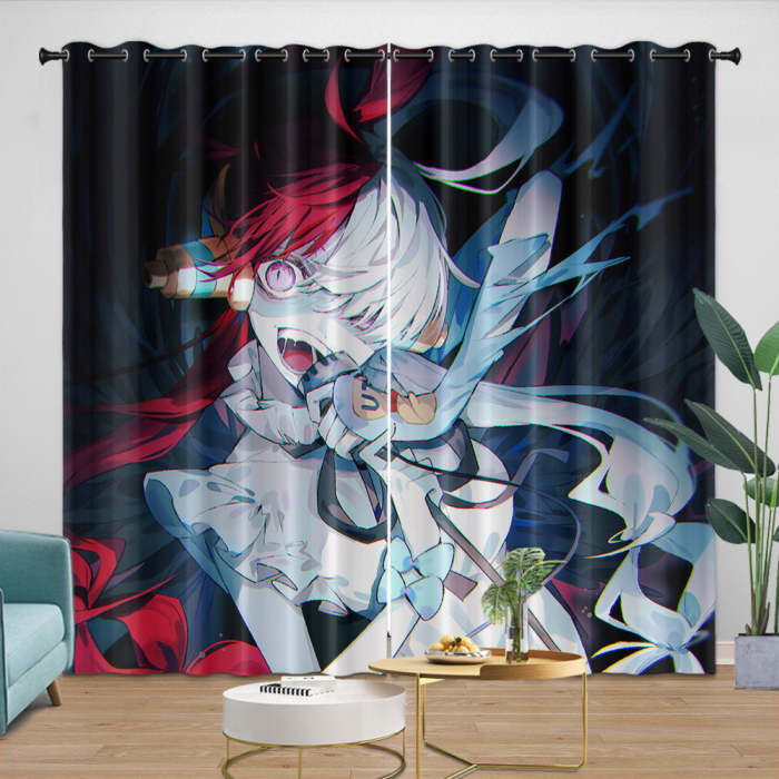 One Piece Film Red Curtains Blackout Window Drapes Kids Room Decoration