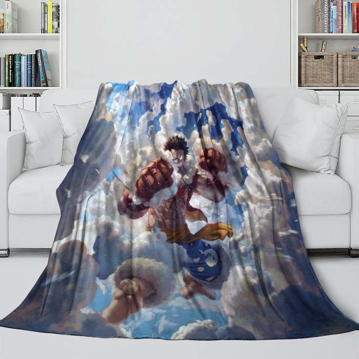 One Piece Film Red Blanket Flannel Throw Kids Room Decoration