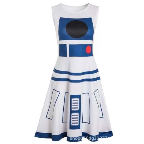 Cosplay Star Wars The Robot R2-D2 Skirt Dress Halloween Party Masquerade Costume