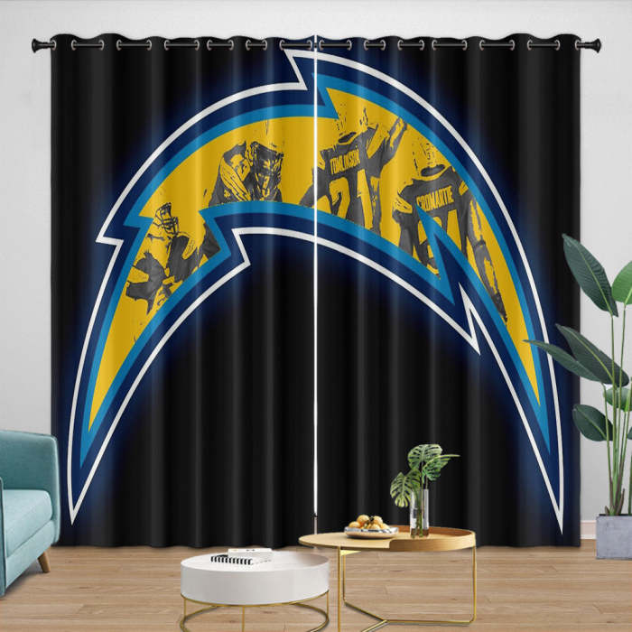 Los Angeles Chargers Curtains Blackout Window Drapes Room Decoration